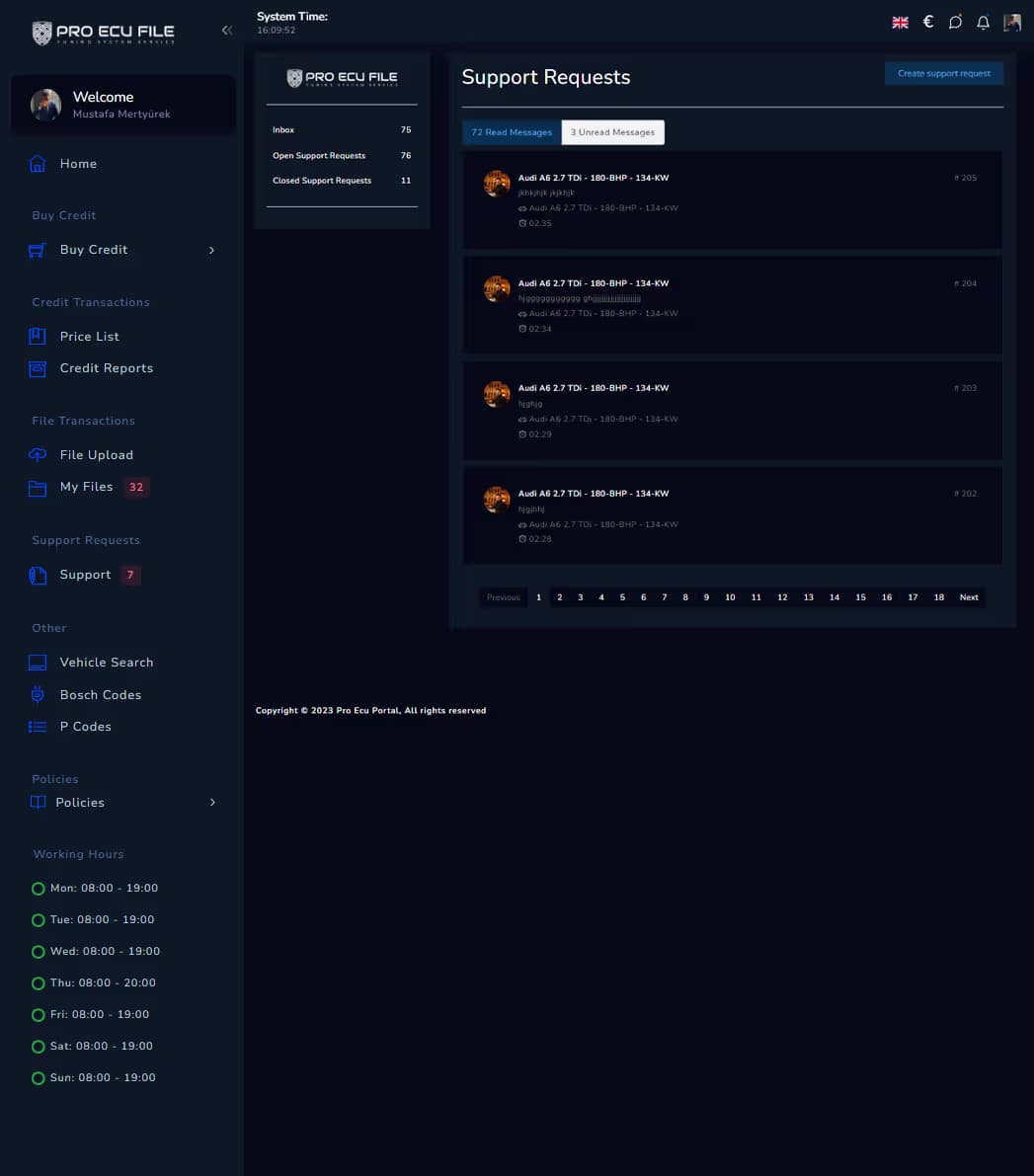 ECU Tuning Portal Interface 3