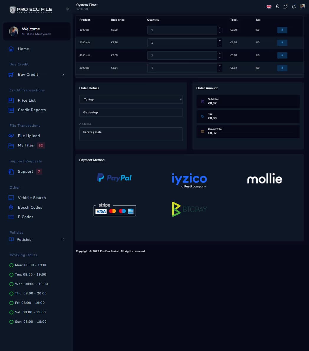 ECU Tuning Portal Interface 5